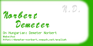 norbert demeter business card